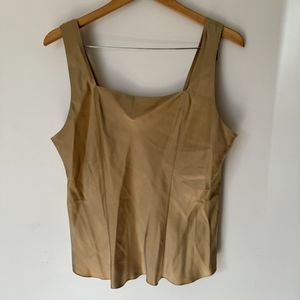 Vintage Silk Square Neck Champagne Tank Top